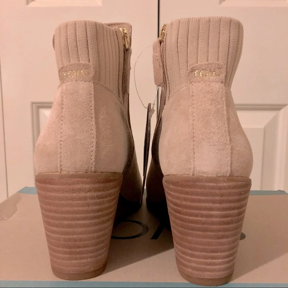 TOMS Suede Wedge Fall Bootie Taupe Beige Tan, Sizes 8 and 9 - Picture 4 of 7